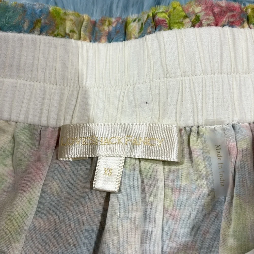 LoveShackFancy Ruffle Mini Skirt in Pastel Fields